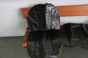 Coprisedili in pelle nera su misura A112 Abarth