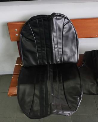 Coprisedili in pelle nera su misura A112 Abarth