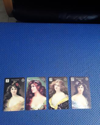 4 Schede telefoniche Donne Belle Époque  Universal