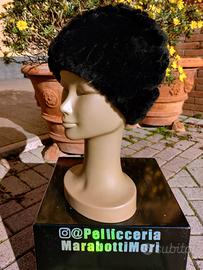 Cappello pelliccia donna lapin lana tricot
