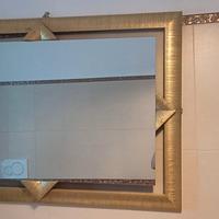 specchio da bagno,cornice dorata 