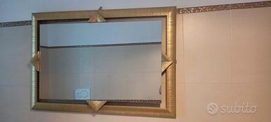 specchio da bagno,cornice dorata 