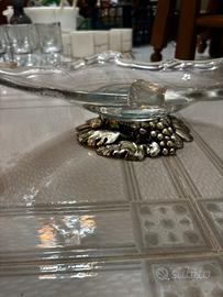 Centrotavola in argento e vetro