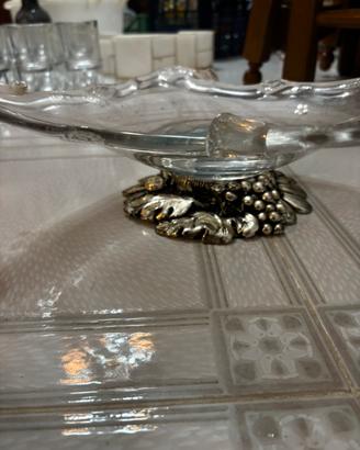 Centrotavola in argento e vetro