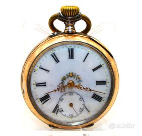 "Ertha" splendido orologio argento oro fine 1800