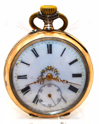 "Ertha" splendido orologio argento oro fine 1800