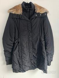 Cappotto Max & Co parka M blu navy piumino pelle