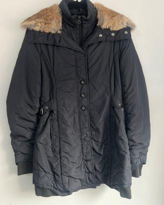 Cappotto Max & Co parka M blu navy piumino pelle