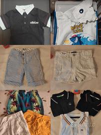 set lotto 15 capi estivi bambino 9/12 mesi 74 cm 