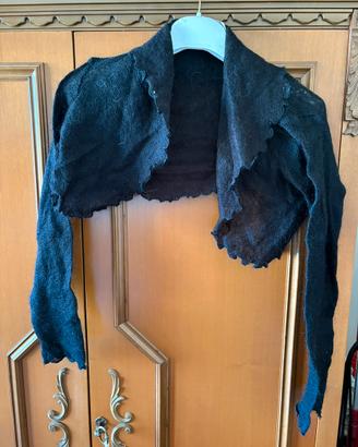 Coprispalle Nero in Maglia Lavorata