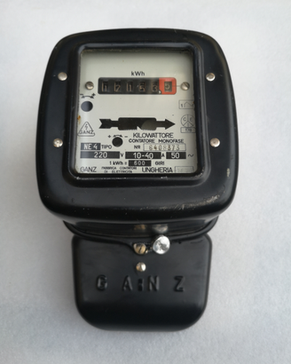 Contatore elettrico monofase Ganz 1971 Vintage
