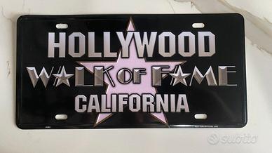 Targa Holliwood California nera e rosa