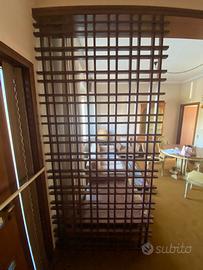 parete d’arredo in legno a quadri anni 70