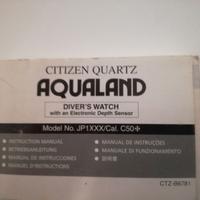 CITIZEN ACQUALAND  manuale orologio ORIGINALE