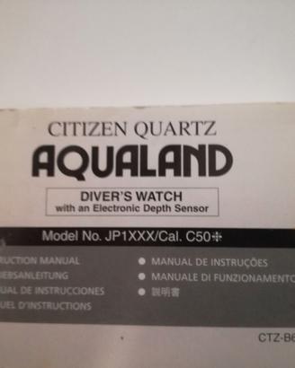 CITIZEN ACQUALAND  manuale orologio ORIGINALE