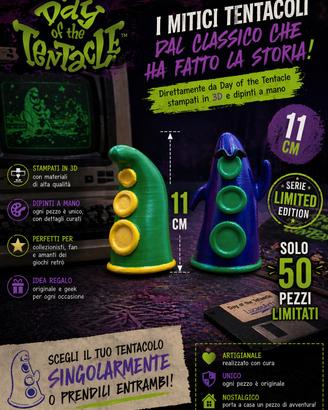 DAY OF THE TENTACLE - Statuine Verde e Viola 10cm