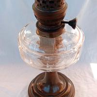 Antica lampada a olio Matador  vetro rame 