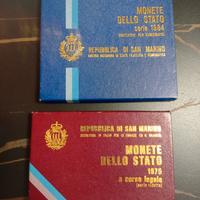 Monete San Marino Serie '84 Serie '75 + 2 Folder