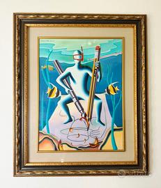 Quadro Mark Kostabi 45x61 con autentica