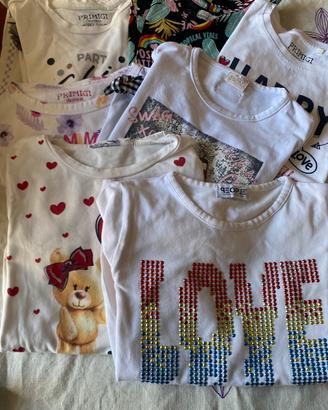 Lotto di 7 maglie  tg 6/7 manichr corte e lunghe