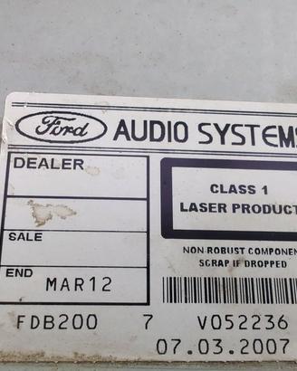 6S61-18C815-AH AUTORADIO FORD TRANSIT CONNECT 1.8 