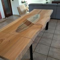 tavolo in cedro del libano 2 prolughe gambe ferro