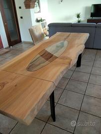 tavolo in cedro del libano 2 prolughe gambe ferro