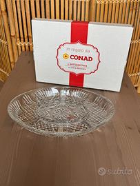 Antipastiera vetro Conad vintage con scatola 32x22