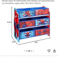 Scaffale porta giochi bambino spiderman