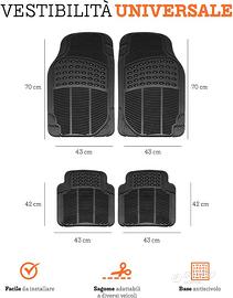 Tappetini universali per auto, confezione da 4 pz