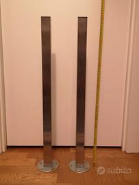 Coppia gambe acciaio per tavolo, Ikea Utby 70 cm