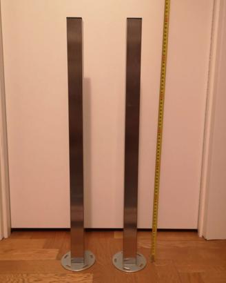 Coppia gambe acciaio per tavolo, Ikea Utby 70 cm