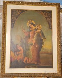 Quadro Dipinto Madonna con Bambino Gesù 