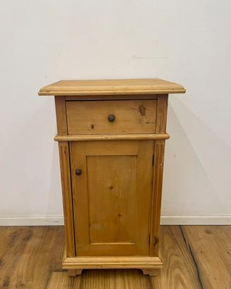 Comodino antico in legno di abete