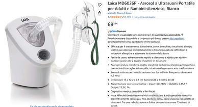 Laica - Aerosol a Ultrasuoni Portatile silenzioso