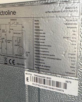 Frigorifero Electroline doppia porta 206L - 200€