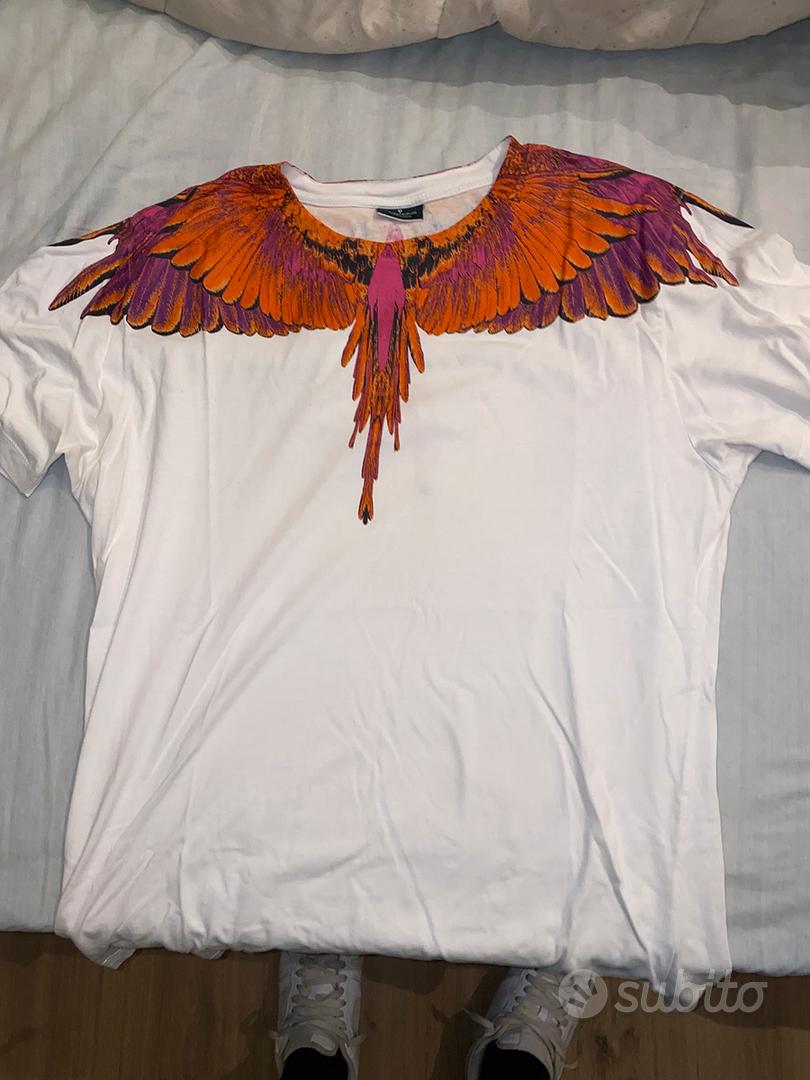 Marcel Burlon Felpa Marcelo Burlon Bianca E Arancione Maglietta