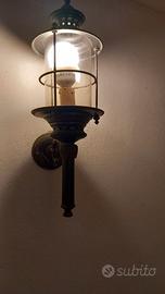 Lampadario lanterna ottone e vetro interno esterno