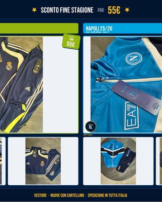 Tute Calcio 25/26 Nuove con cartellino - Saldo 55€