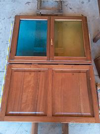 PARETE BOISERIE legno con finestra 2 ante 150x200