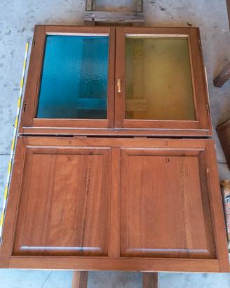 PARETE BOISERIE legno con finestra 2 ante 150x200
