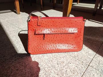 pochette rossa in pelle