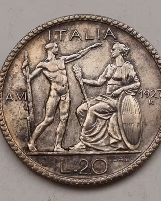 20 LIRE LITTORE 1927 VITTORIO EMANUELE III