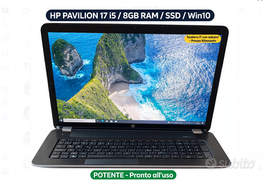 HP Pavilion 17" i5-3230M 8GB SSD 120GB Win10 Pro A