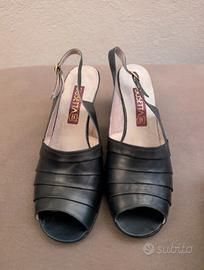 Sandali Susetta Blu Cuoio Made in italy t.39