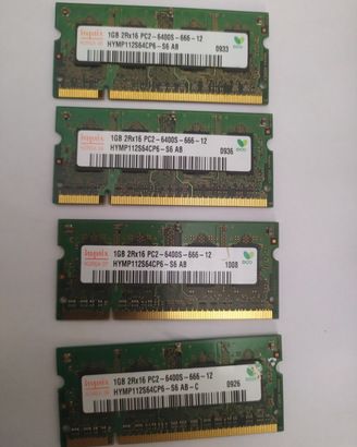 4Gb PC2-6400s DDR2-800MHz memorie RAM per notebook