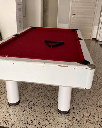 Biliardo FENICE BIANCO (panno rosso)