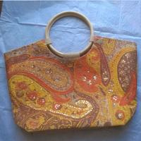 Borsa paisley da shopping in iuta raramente usata