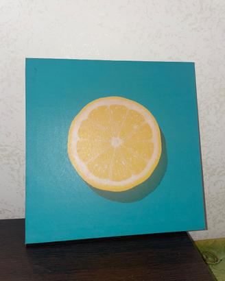 Quadro tela limone sfondo turchese / azzurro moder