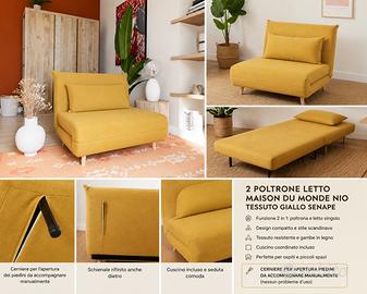 1 o 2 Poltrone Letto Maison color senape